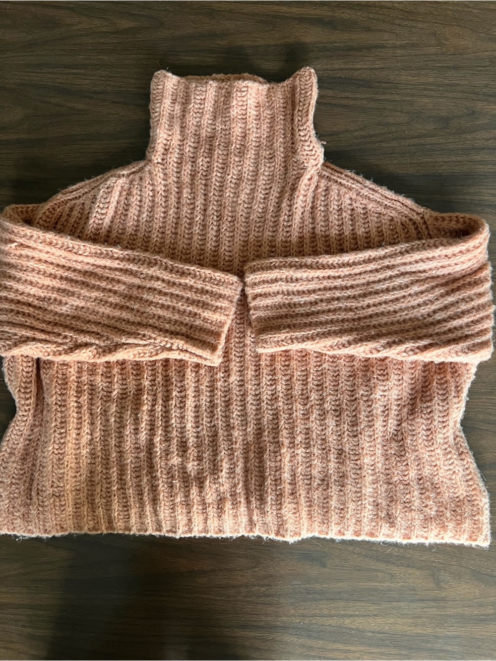 Free People Ribbed Cowl Neck Sweater in Blush